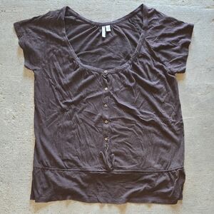 Old Navy Womens Brown Button Up With Draw String Large